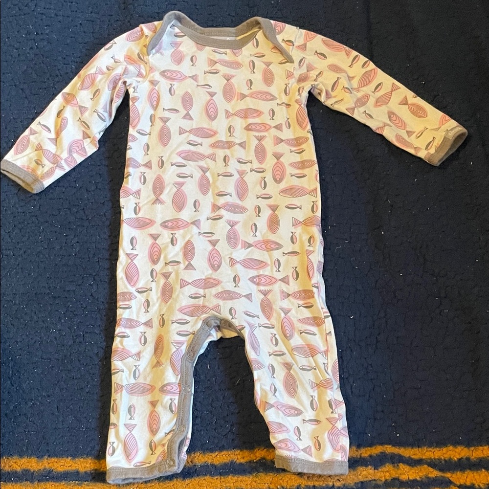 Coccoli Pink and Gray Patterned Kids Footie